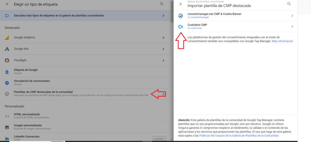 Para conseguir realizar esta configuración lo primero que necesitaremos es que el aviso de cookies mande la información a GTM mediante Datalayer. También tendremos que tener en cuenta que GTM no trae por defecto una plantilla para poder capturar la información de las cookies. 

google-consent-mode